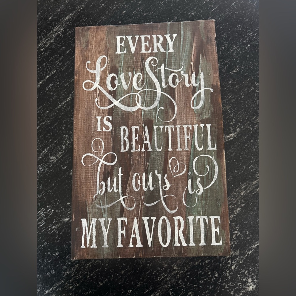 Rustic Brown and Green Wall Decor Sign